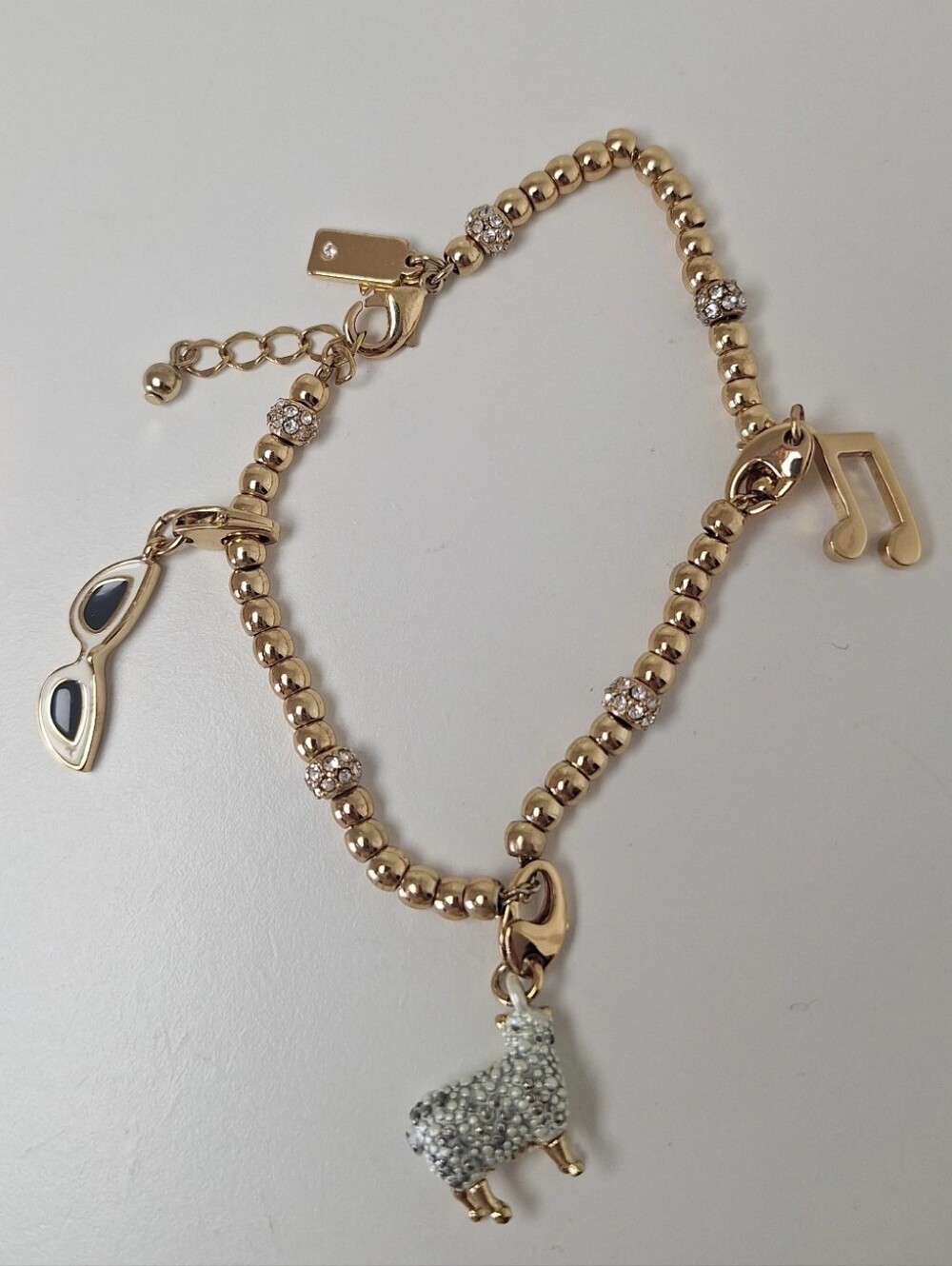 Kate Spade Gold "How Charming" Beaded Bracelet EUC